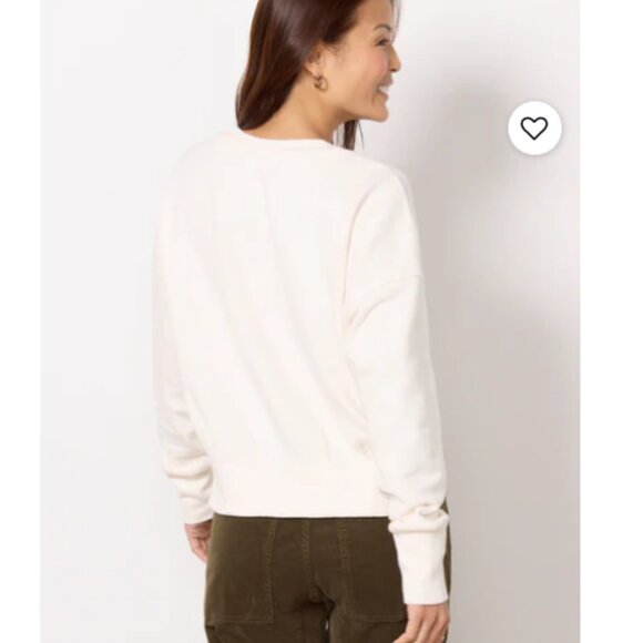 Evereve Baylor Corset Sweatshirt, Size M, Ivory/Off White - Picture 3 of 9